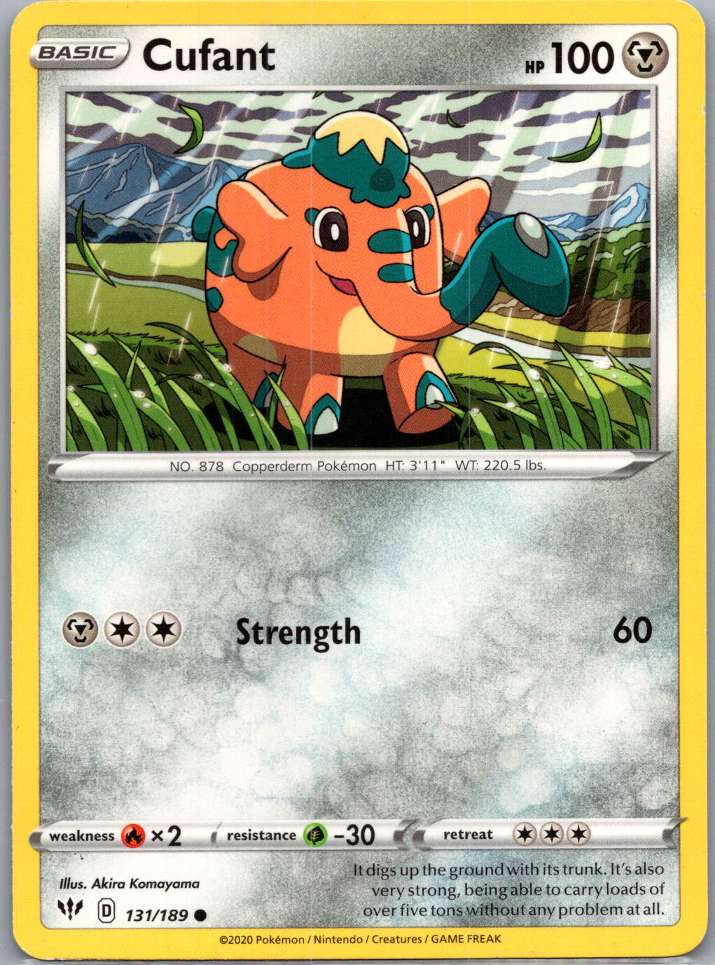 Cufant Common SWSH03: Darkness Ablaze 131/189 NM - Pokemon TCG - Free Ship!