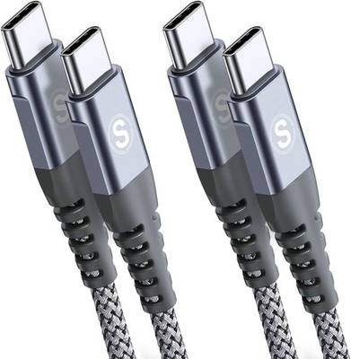 Hochwertiges 60W USB-C auf USB-C Kabel [2Stk 2m] - PD Schnellladen - Nylon Ge...