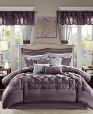 Madison Park Essentials Joella 24-Pc. Room-in-a-Bag, King, Plum, NWT