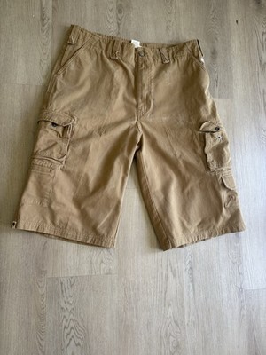 Ecko Unltd. Men's Beige Cargo Shorts Cotton Canvas Flat Front Zip Cargo Pockets