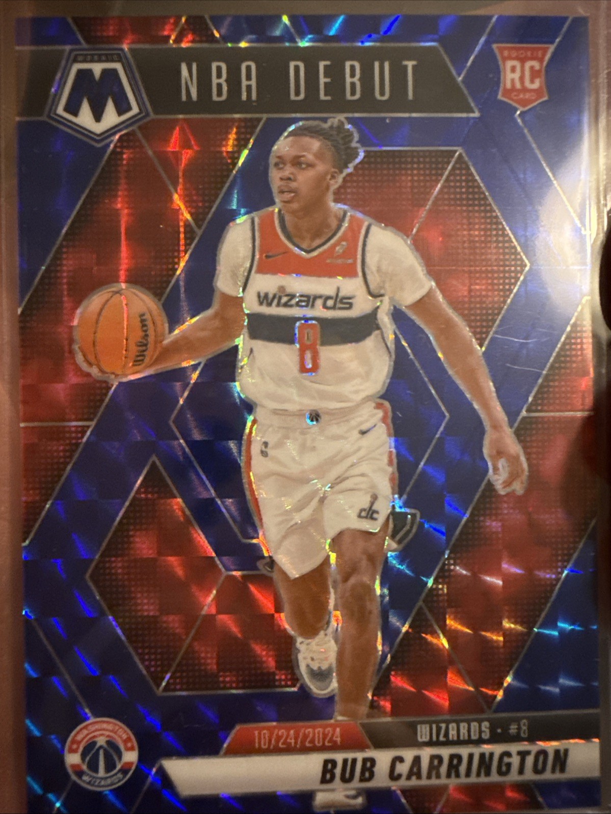2024-25 Panini Mosaic NBA Debut Bub Carrington RC Blue /199 #259