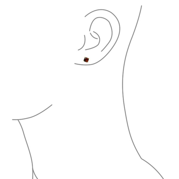 Alternate view of Brown Cushion Square Acrylic Tortoise Shell Stud Earrings 8mm Gold Plated