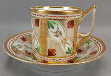 Derby Pattern 768 Hand Painted Floral & Gold Coffee Can & Saucer Circa 1815