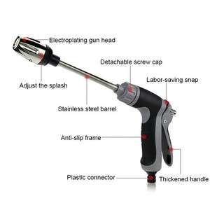 Pistolet de lavage à pression 360° Buse tournante 4 Modes de pulvérisation Outil de nettoyage de jardin de voiture