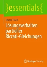 Lsungsverhalten partieller Riccati-Gleichungen by Reiner Thiele (German) Paperba