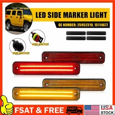 For 2003-09 HUMMER H2 Pickup LED Side Marker Light Front Rear Set Amber Red 4X A