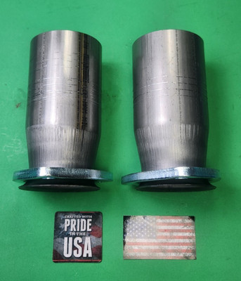 Chevy SB RAMS HORN 2.5'' to 3''OD 3 Bolt Exhaust Manifold Down Pipe Stubs 409 SS