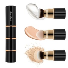 3 in 1 Professional Liquid foundation Makeup Brush Set Kabuki Black 3 1 