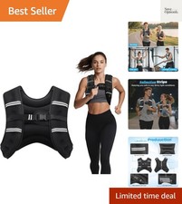 Weighted Vest, 6lb/8lb/12lb/16lb/20lb/30lb for Men, Women with Reflective Str...