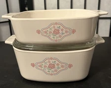 Pair of Vintage Corning Ware 1995-98 "English Breakfast" Pattern, 