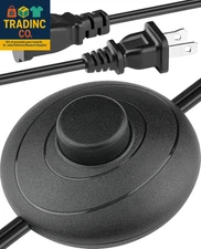 On off Extension Cord Foot Switch 6Ft with 2 Prong Outlet Polarized Plug AWG18 3