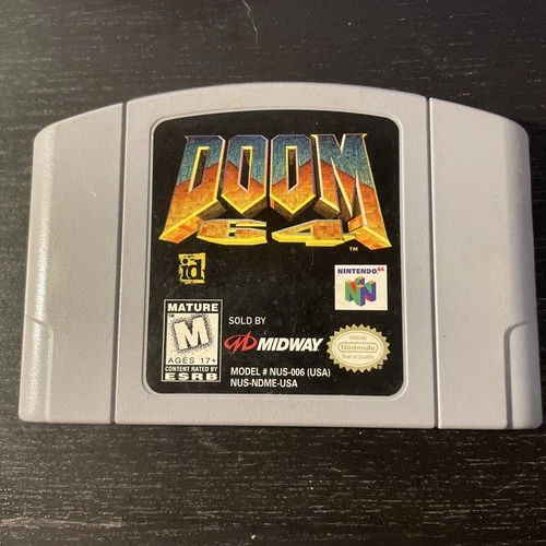 Doom 64 Nintendo 64 N64 Authentic Cartridge Tested Working Contacts Clean!