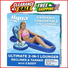 Aqua Campania Ultimate 2-in-1 Pool Float Lounge Extra Large Inflatable Po...