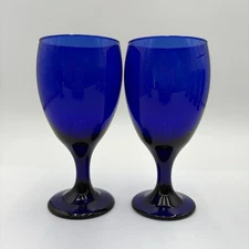 Libbey Premiere Cobalt Water Goblet Beverage Glass Iced Tea 16 Oz Set of 2