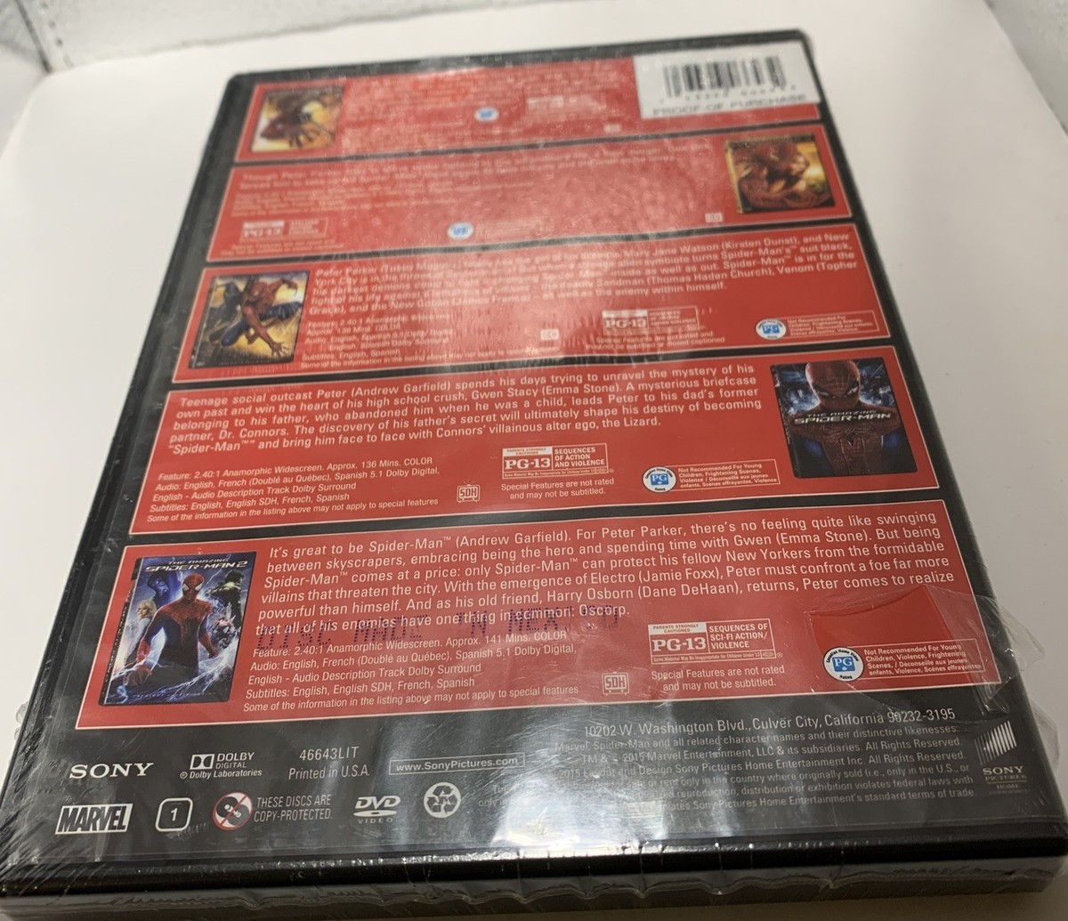 Spider-Man: Five-Movie Collection (DVD, 2014) for sale