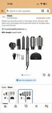 7MAGIC Hair Dryer Brush 6 in 1 Hair Styler 110V 1200W Ionic Fast Dry New Silver