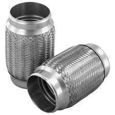 2PCS Exhaust Flex Pipe, 3"x6" Heavy Duty Stainless Steel Double Braid