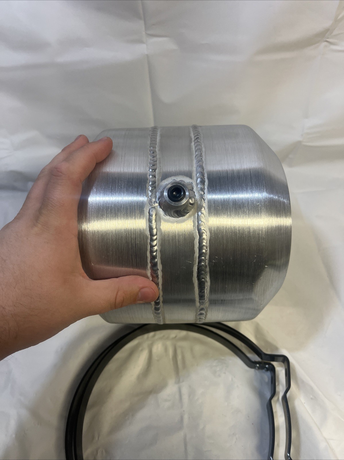 8'' x 8'' Fuel Tank With Baffle 1.75 Gallon 1/4 NPT Round Gas Tank Aluminum Spun