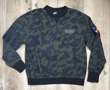 Nike Mens Crew Sweatshirt French Terry Obsidian Camouflage CD0435 Green Size S