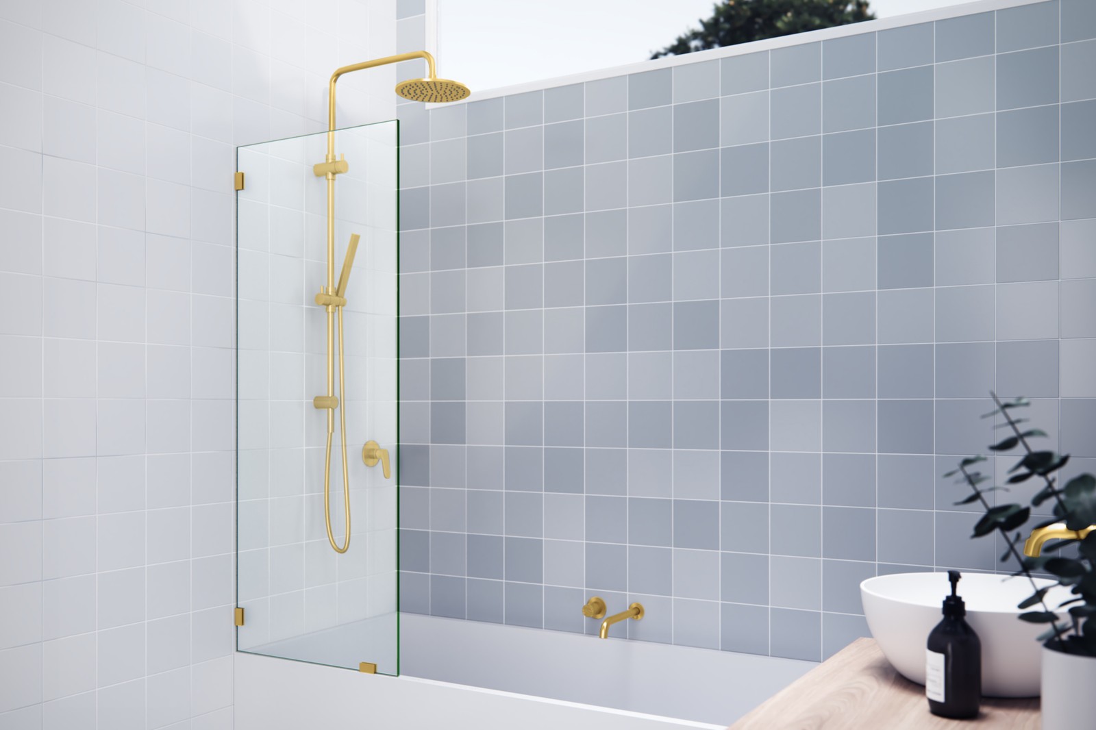 Glass Warehouse GW-BF-23.5 Vela 58-1/4"H x 23-1/2"W Shower Screen - Bronze