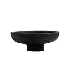 Obstschale mit fu&szlig; schwarz dekorschale mit fu&szlig; matt f&uuml;r esstisch, wohnzimmer