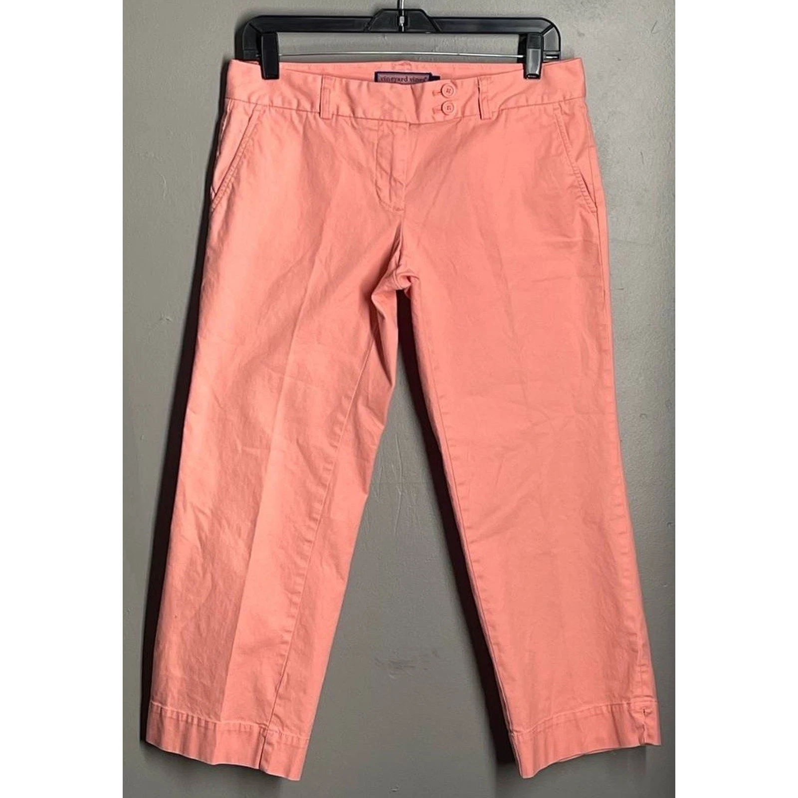 Vineyard Vines Cape Fit Women capri pants Sz 4 Pink Coral Preppy Nautical