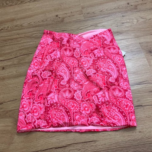 Tiger Mist Cancun Mini Skirt Pink Paisley Women's XS Pencil Lined Slim Stretch