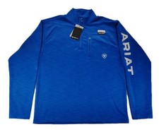 Ariat Men's Tek Team Mid States SMU 1/4 Zip Sweatshirt Fleece Pullover Blue M