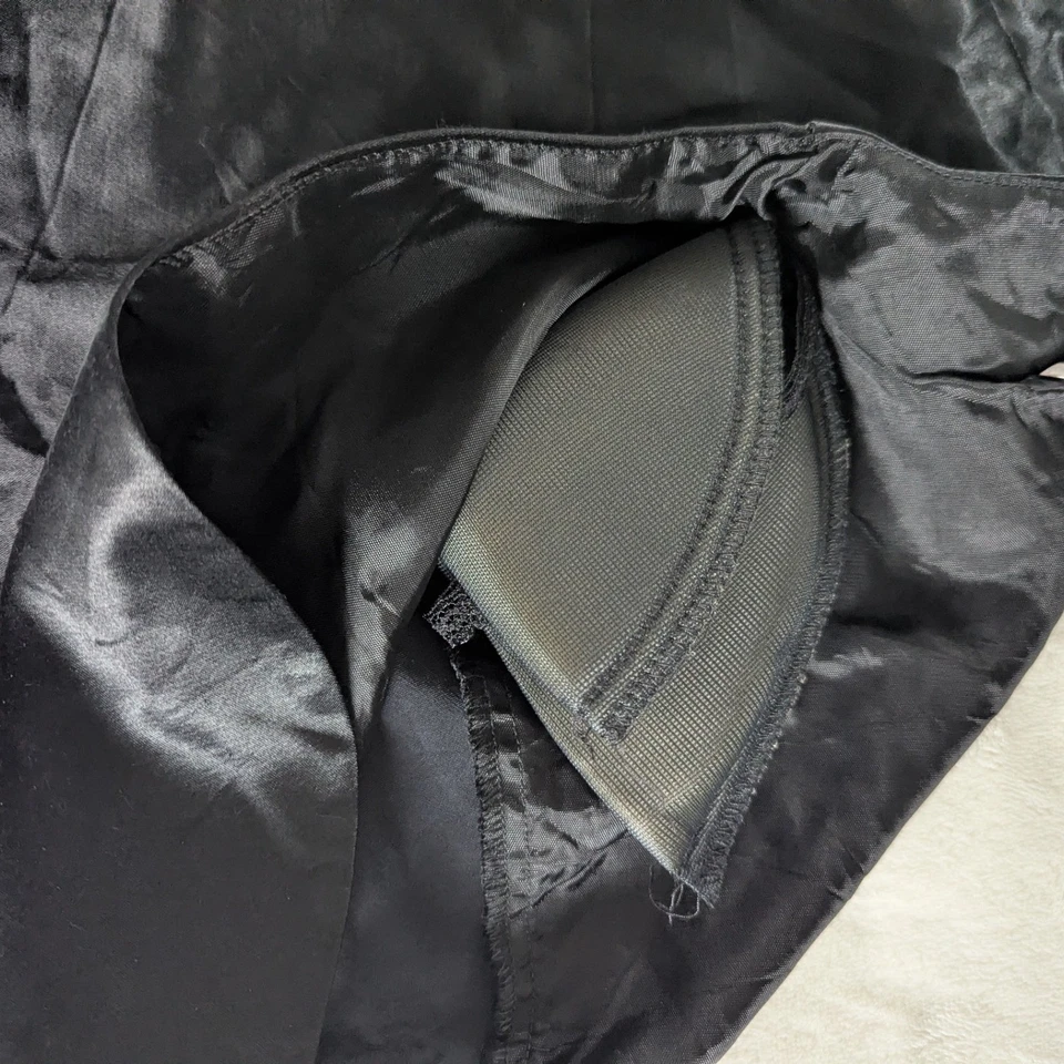 De Colección Roberta Negro Satinado Recortado Bolero Chaqueta Manga Larga Ropa de Noche Mujeres M Foto 3 de 4