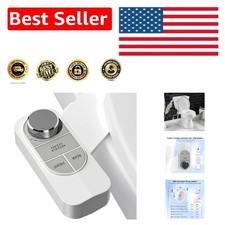 Elegant Non-Electric Bidet - Self-Cleaning Dual Nozzle Attachment in Pebble Gray