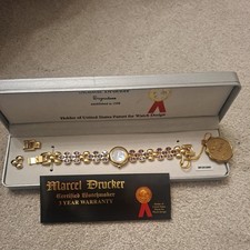 Marcel Drucker 12 Ct Amethyst / Gold Tone / Mother Of Pearl Face Vintage Watch