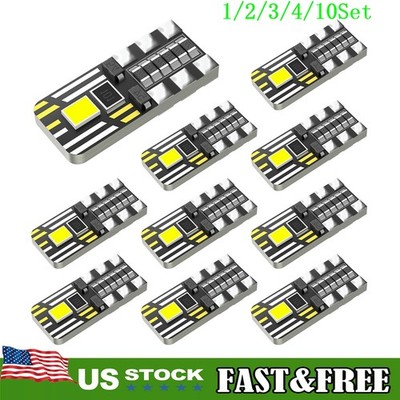 Durable T10 194 White LED SMD Side Marker License Plate Parking Bulb 1~10Set