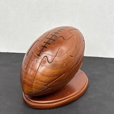 Vintage Wooden Football 3D Puzzle Brain Teaser Sport Challenge