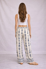 Ladies Trousers Womens Bottoms Summer Holiday Beach Elastic Waist Linen Mix NEW