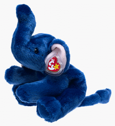 Rare Vintage Ty Beanie Baby "Peanut" Royal Blue Elephant - Original Tag