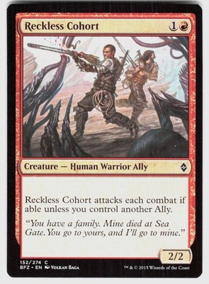 RECKLESS COHORT 152 C BATTLE FOR ZENDIKAR MAGIC: THE GATHERING NM/M