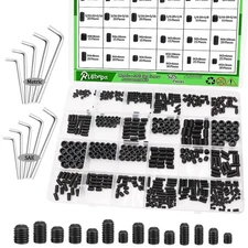 535 PCS Set Screw Assortment Kit Metric + SAE 26 Size 12.9 Class Alloy Steel Gru