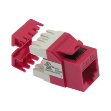Cat5e RJ45 Network LAN Ethernet Keystone Jack 180  Degree 110 Punch Down Red