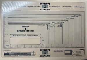 Envelope 1 Size Guide Plastic for Stationery Envelopes Crafts