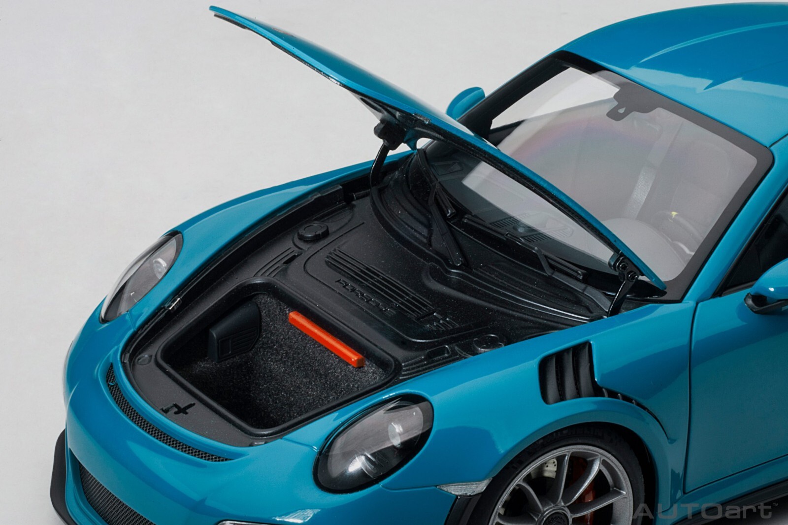 Porsche 911 GT3RS 2018 – Minichamps 1/43, Bleu Miami, Jantes Argent, Neuve En Boîte