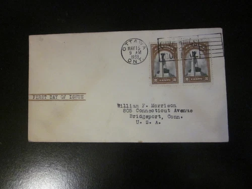 2 CANADA SET OF 2 ROYAL VISIT 1939 FIRST DAY ISSUE COVERS PRINCESSES & MONUMENT