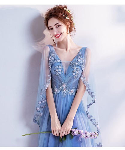 Noble Lace Evening Formal Party Ball Gown Prom Bridesmaid Long Dress TSJY1857 - Picture 5 of 12