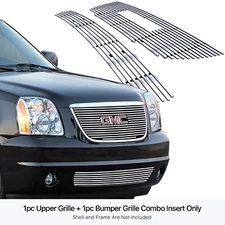 Fits 2007-2014 GMC Yukon Billet Grille Insert Upper Bumper Combo