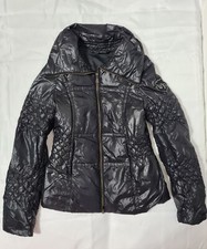 Liu Jo Women Black Quilted Down Puffer Jacket Parka Coat Size 42