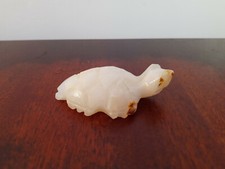 Small Turtle Sculpture Figurine Handmade Onyx Stone Animal Ornament Figurine