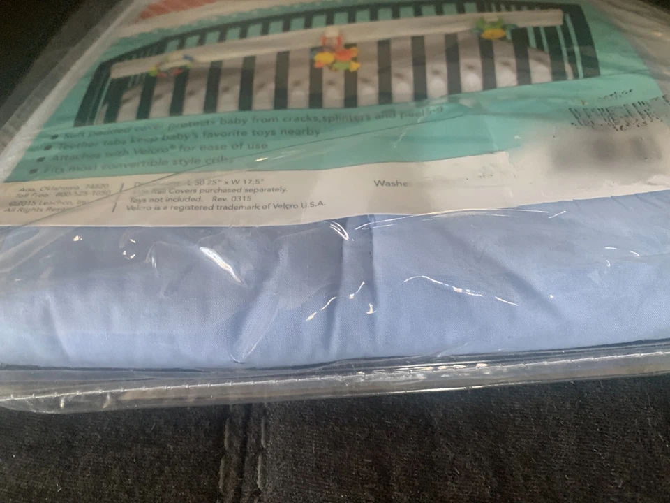 Baby Crib Rail Cover (Easy Teether by Leacho inc.) XL Baby Blue HUGE DISCOUNT - Image 2 of 4