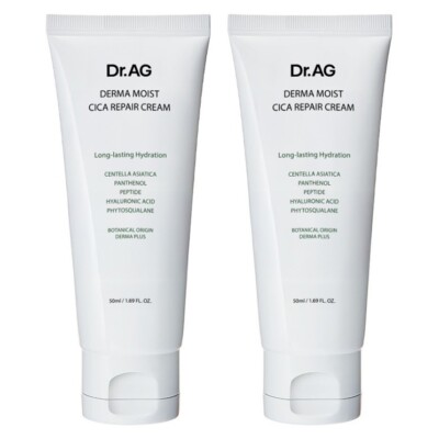 Dr.AG Derma Moist Cica Repair Cream 50ml x 2 | Long-Lasting Hydration & Soothing