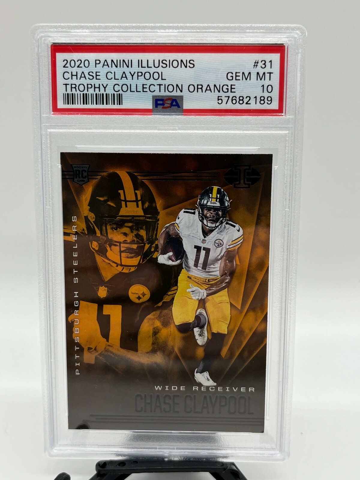 2020 Illusions Orange Trophy Collection CHASE CLAYPOOL Rookie #31 PSA 10