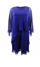 Lauren by Ralph Lauren Women's Cape-Overlay Chiffon Dress, Size 6, Retail 155