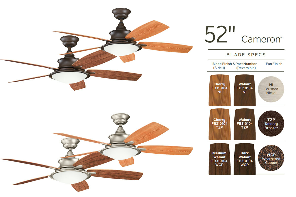 Brushed Nickel Lighting Ceiling Fans Kichler 310104ni 52 Inch